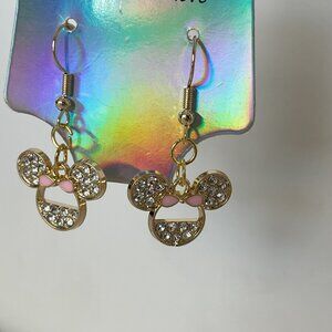 Gold Minnie Mouse Shapped Earrings